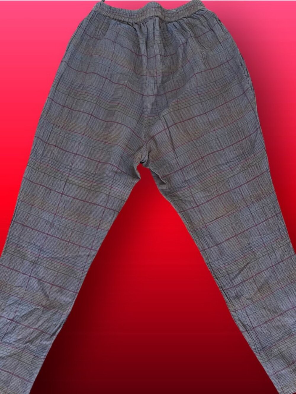 Gudrun Sjödén Organic Linen -  Cotton Blend Plaid Pants  Women S - Picture 2 of 4